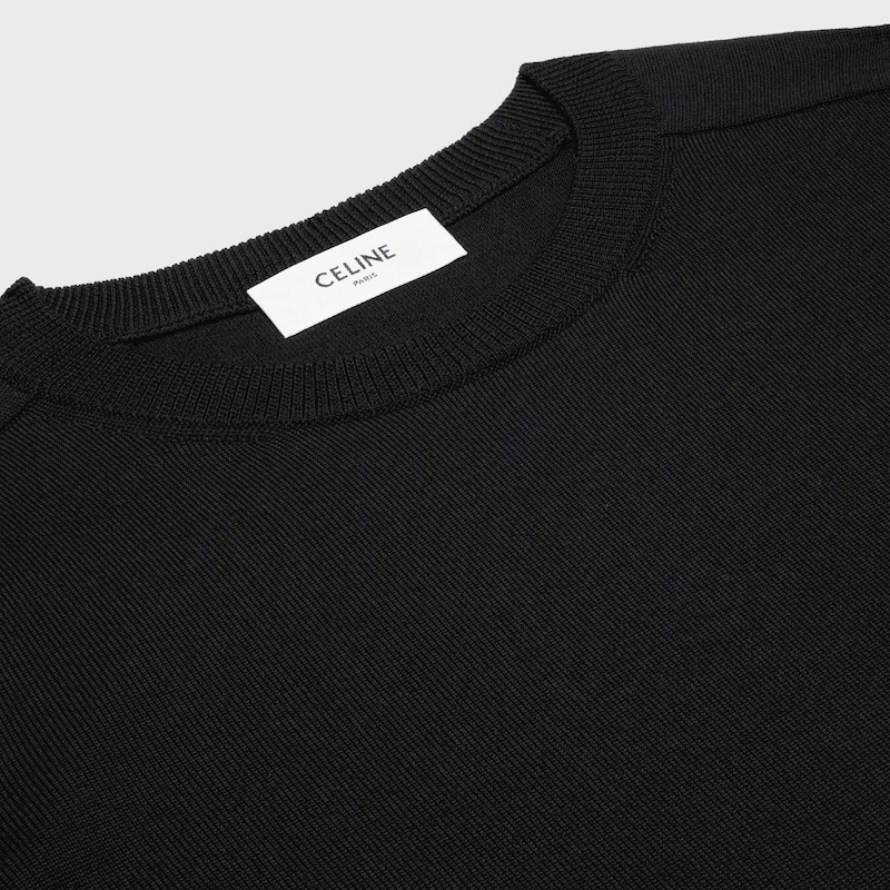 triomphe crew neck sweater in wool - BLACK -  - 1 | CELINE