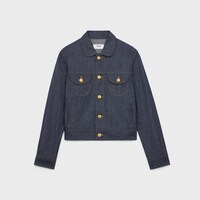 trucker jacket in raw wash denim - RAW WASH -  - 1 | CELINE