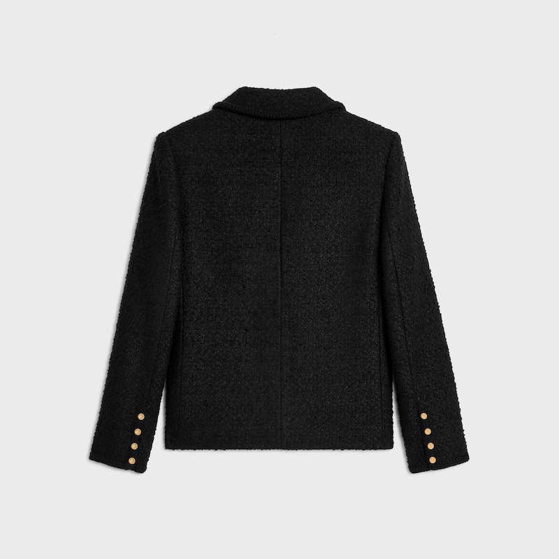 chasseur jacket IN CASHMERE BOUCLETTE NATTE - BLACK -  - 1 | CELINE
