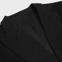 classic coat in wool cloth - BLACK -  - 1 | CELINE
