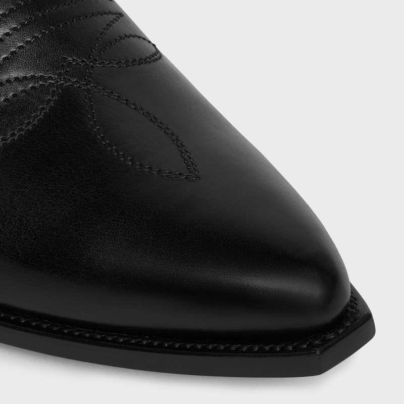 CELINE WESTERN ZIPPED BOOTS in Calfskin - BLACK -  - 1 | CELINE