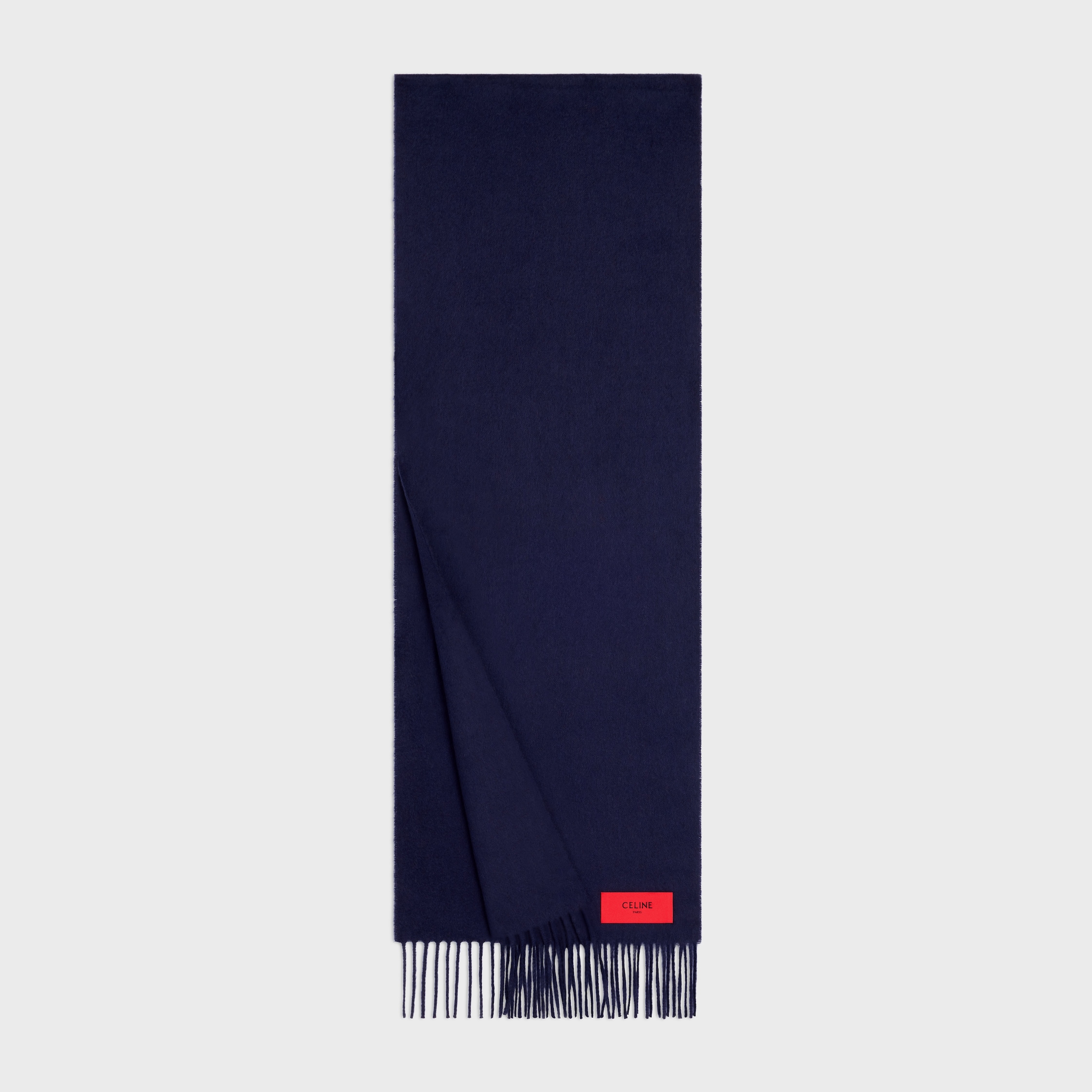 新品 袋付 CELINE シフォン スカーフ ストール ロゴ入 シアー セリーヌ