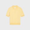 short-sleeved polo sweater IN fine cotton - PALE YELLOW/ECRU -  - 1 | CELINE