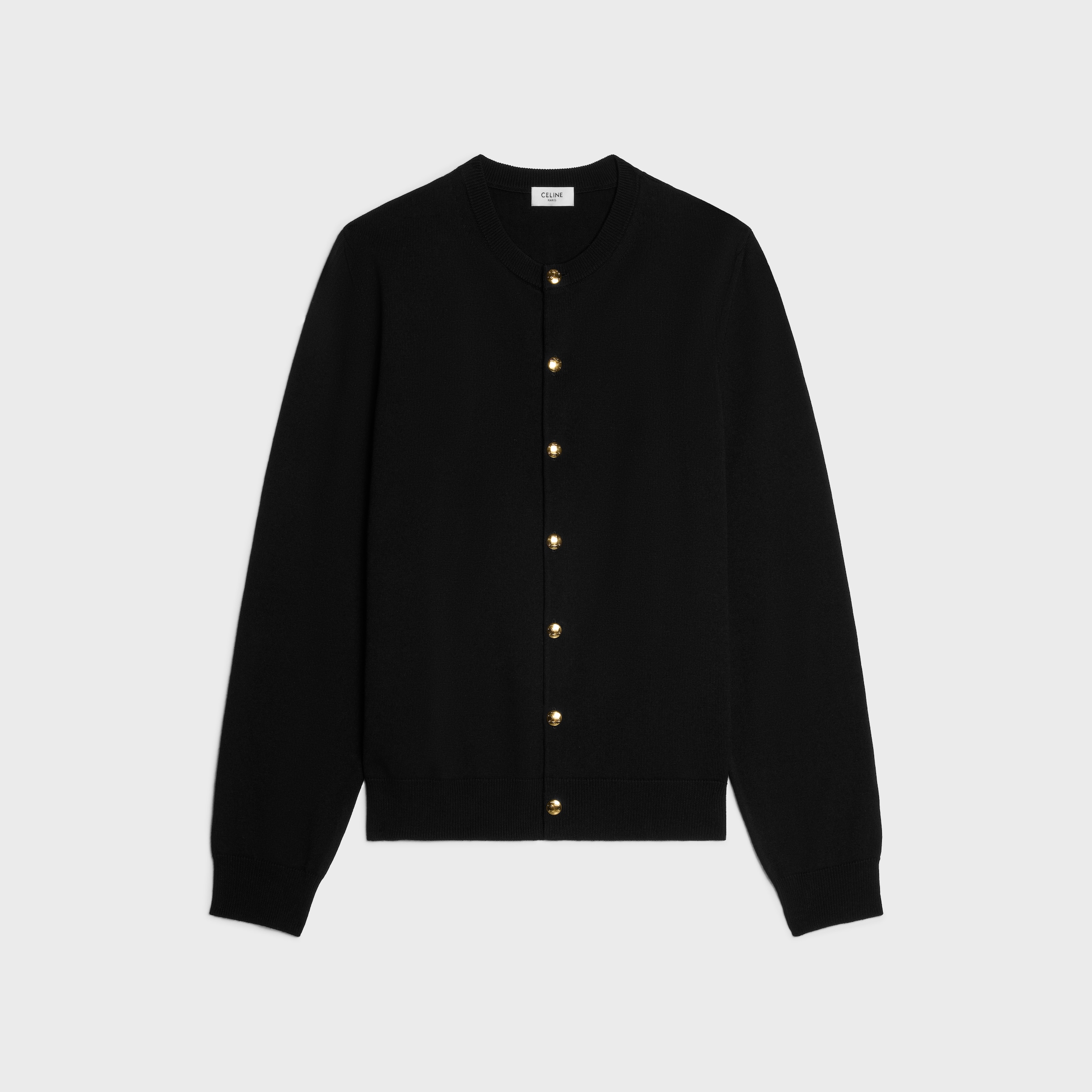 CELINE ニットセーターカーディガン　D2002 CARDIGAN IN FINE WOOL - BLACK | CELINE