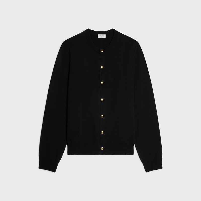 cardigan laine fine - Noir -  - 1 | CELINE