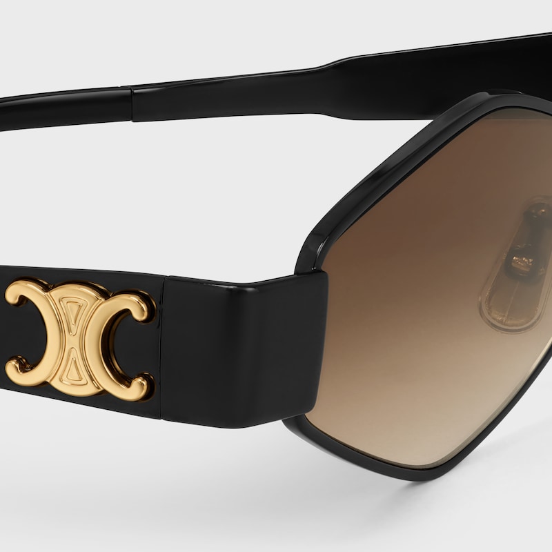 Lunettes de soleil Triomphe Metal 02 en Métal - Black / Gradient Brown -  - 1 | CELINE