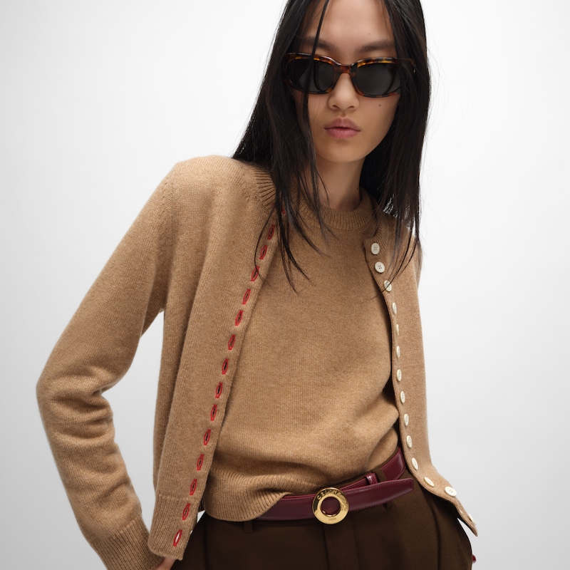 twinset cardigan IN heritage cashmere - CAMEL -  - 1 | CELINE
