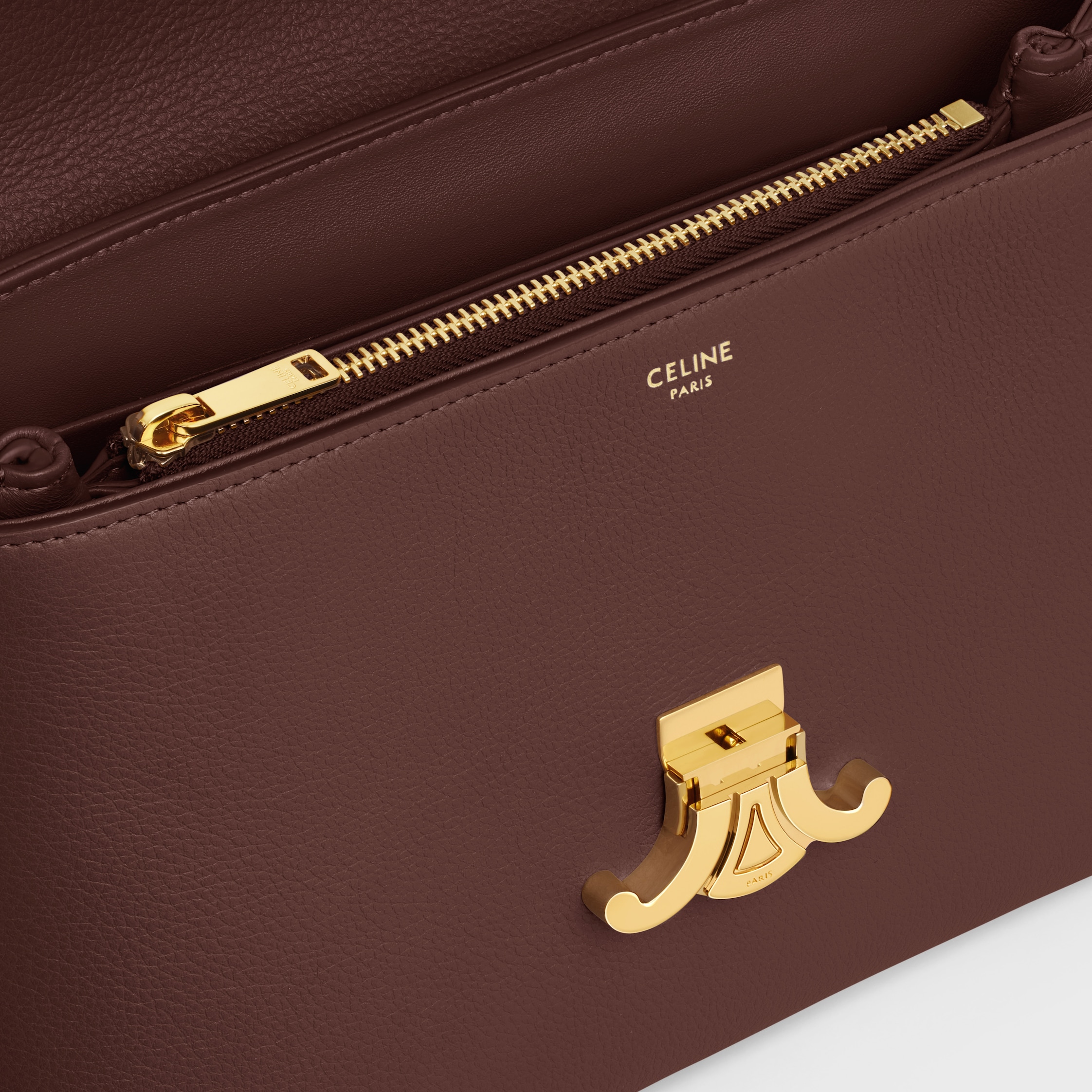 MEDIUM NINO BAG IN SUPPLE GRAINED CALFSKIN - CHESTNUT | CELINE