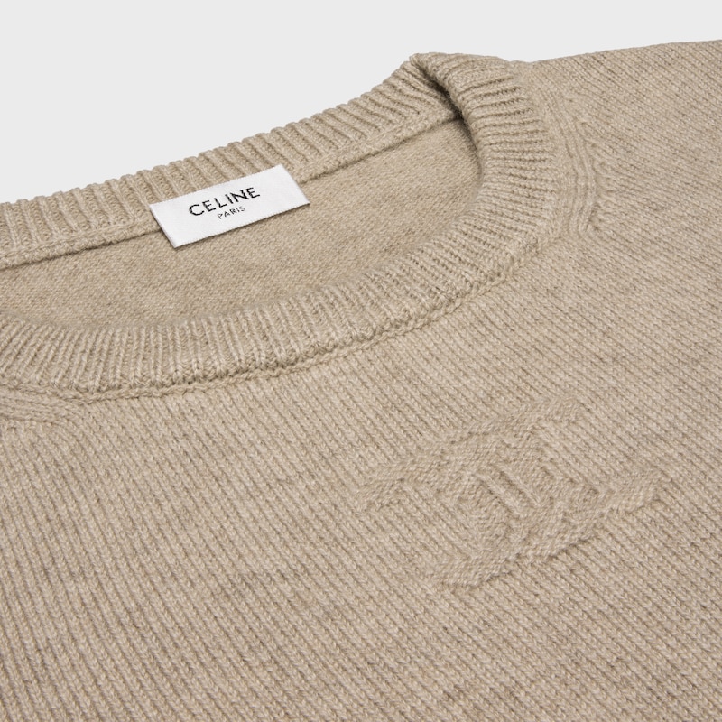 crew neck sweater IN heritage cashmere - OATMEAL 1 -  - 1 | CELINE