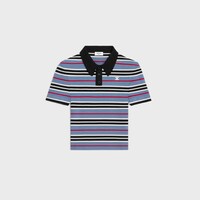 POLO corto de algodón a rayas - DENIM/NEGRO/BLANCO CRUDO -  - 1 | CELINE