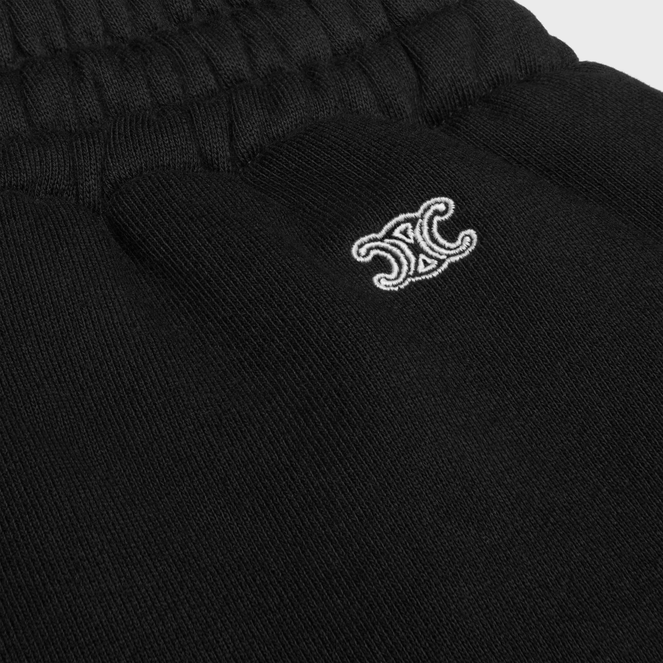 SWEATPANTS IN COTTON FLEECE - BLACK / WHITE | CELINE