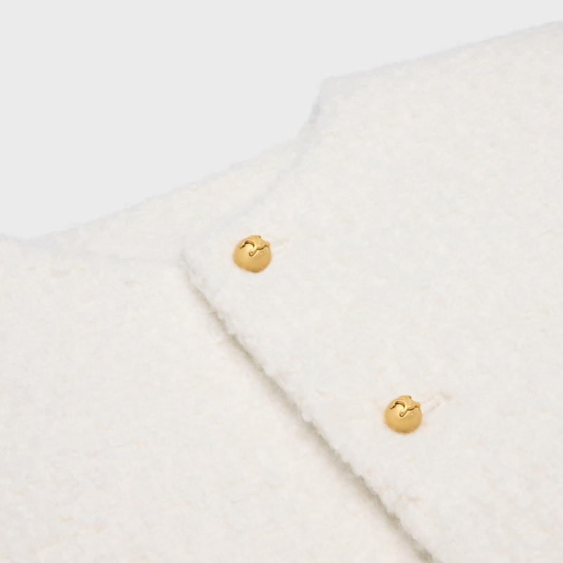 jacket IN cashmere and wool natté - WHITE -  - 1 | CELINE