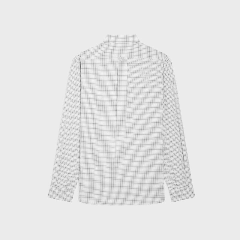 CAMISA RELAJADA DE SARGA DE ALGOD&Oacute;N A CUADROS - MARFIL/GRIS/NEGRO -  - 1 | CELINE