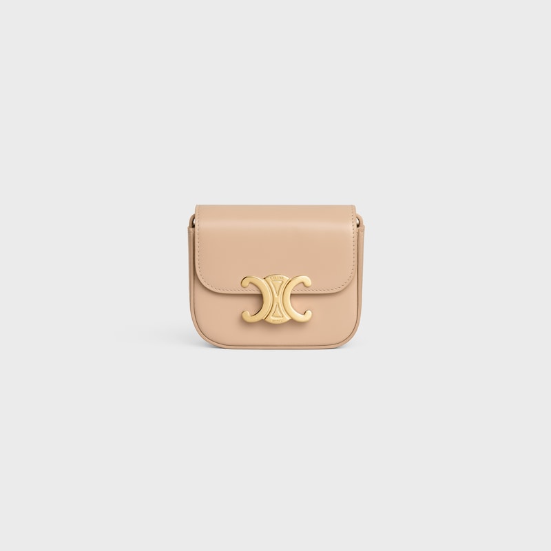 MINI CLAUDE in Shiny calfskin - OAT BEIGE - MORE LINES - 1 | CELINE