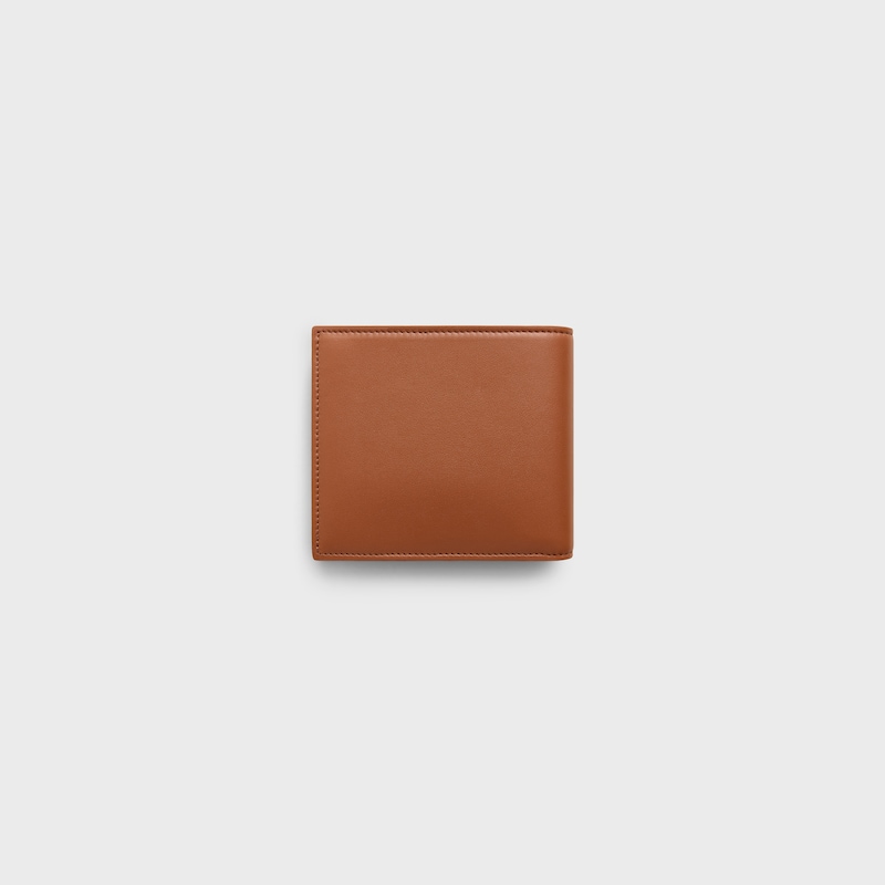 Bi-fold Wallet IN SMOOTH LAMBSKIN - TAN / BLACK - WALLETS - 1 | CELINE