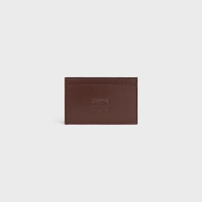 카드 지갑 - 트리옹프 엠보싱 새틴 카프스킨 - 체스트넛 - 카드 지갑 - 1 | CELINE