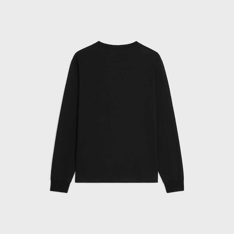 long sleeved t-shirt IN cotton jersey - BLACK / WHITE -  - 1 | CELINE