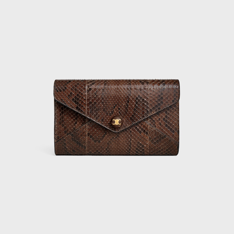 ENVELOPE WALLET ON CHAIN IN PYTHON - HICKORY - WALLETS ON CHAIN - 1 | CELINE