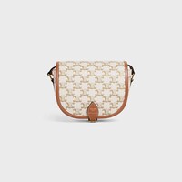 Bolso Folco mediano de lona Triomphe y piel de becerro - BLANCO - MÁS MODELOS - 1 | CELINE