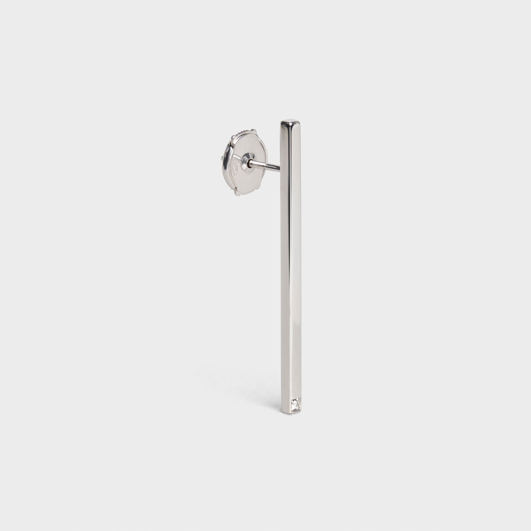 Celine Sentimental Straight Earring in White Gold and