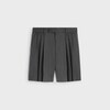 men's shorts in cashmere and wool flannel - ANTHRACITE/NOIR -  - 1 | CELINE