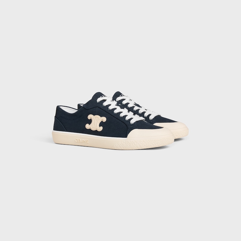 CELINE ALAN SNEAKERS WITH TRIOMPHE IN CANVAS - NAVY -  - 1 | CELINE