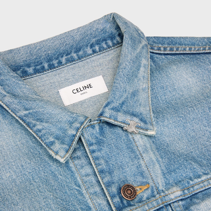 trucker jacket IN cotton denim - CLEAR WATERFALL -  - 1 | CELINE