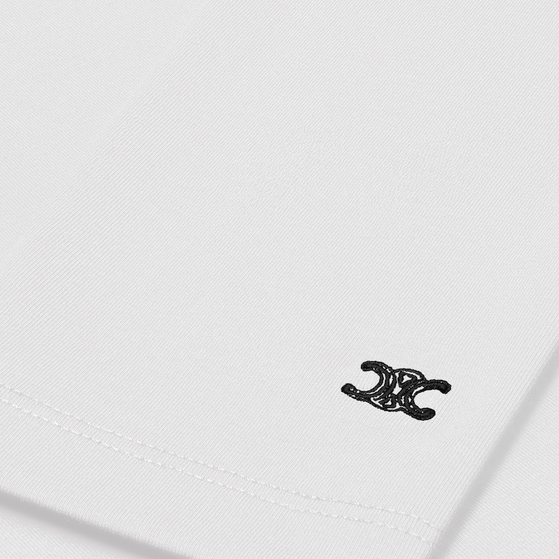 high neck top IN athletic cotton jersey - OPTIC WHITE -  - 1 | CELINE