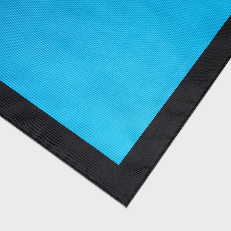 square IN silk twill - TURQUOISE/BLACK -  - 1 | CELINE