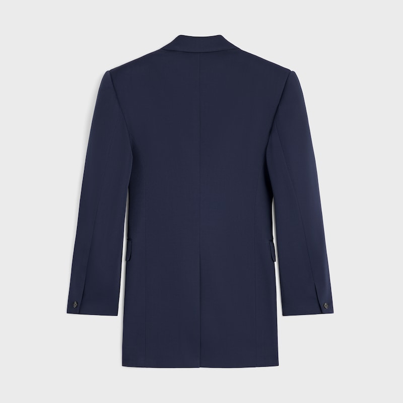 colonne jacket IN DIAGONAL WOOL - NAVY -  - 1 | CELINE
