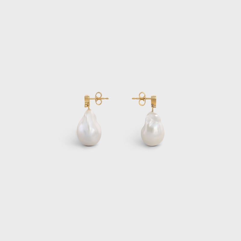 PENDIENTES LES PERLES CELINE BAROQUE DE LAT&Oacute;N CON ACABADO DORADO Y PERLAS CULTIVADAS - DORADO / MARFIL - PEQUE&Ntilde;OS REGALOS - 1 | CELINE