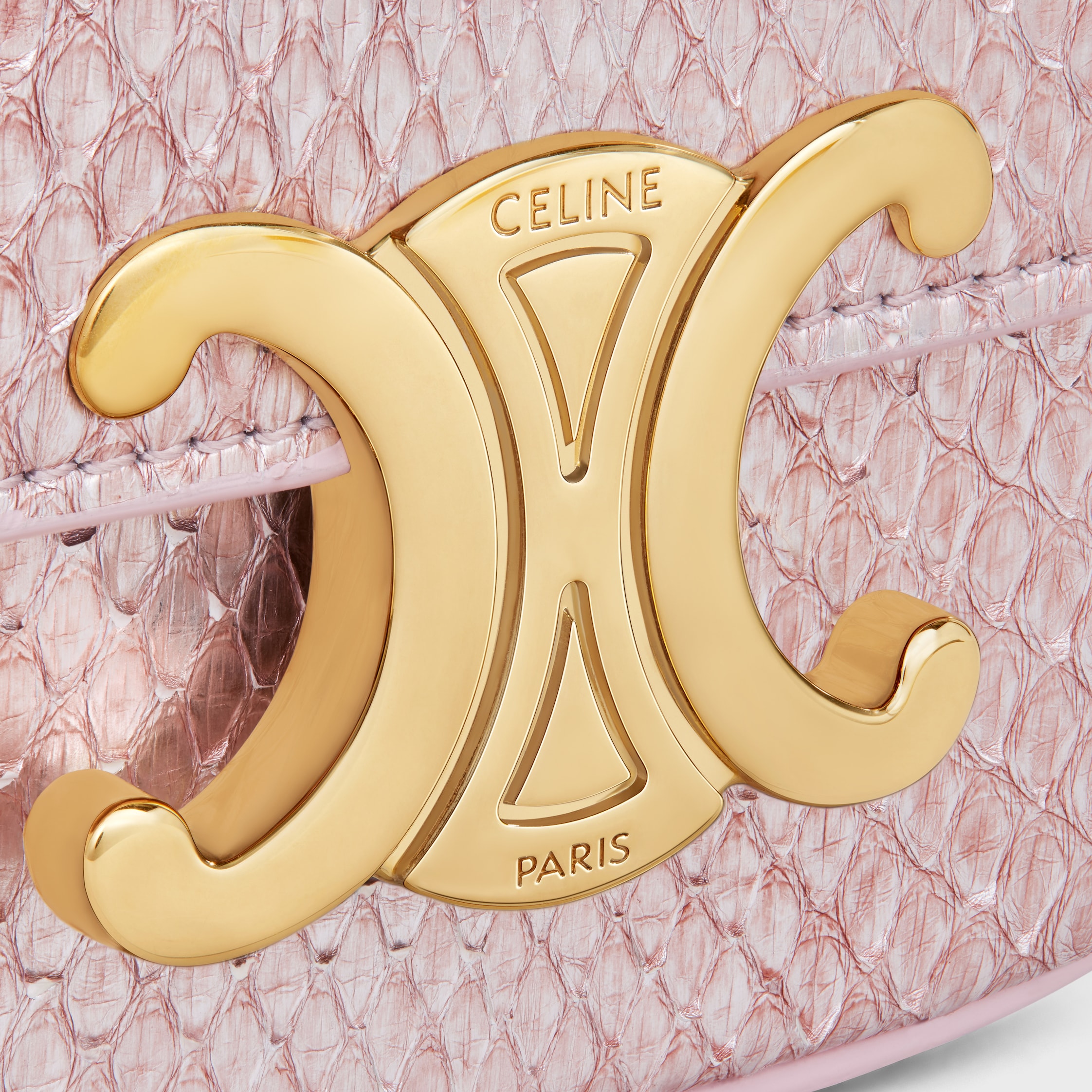 MINI CHAIN CLAUDE in pearly python - LIGHT PINK | CELINE