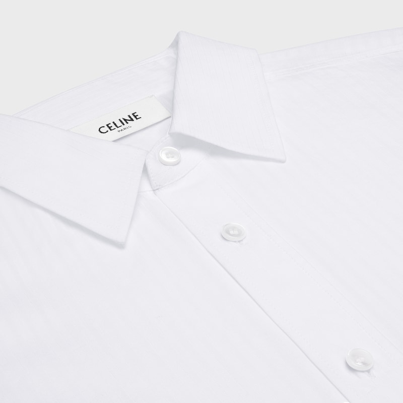 cropped shirt in striped cotton - WHITE -  - 1 | CELINE