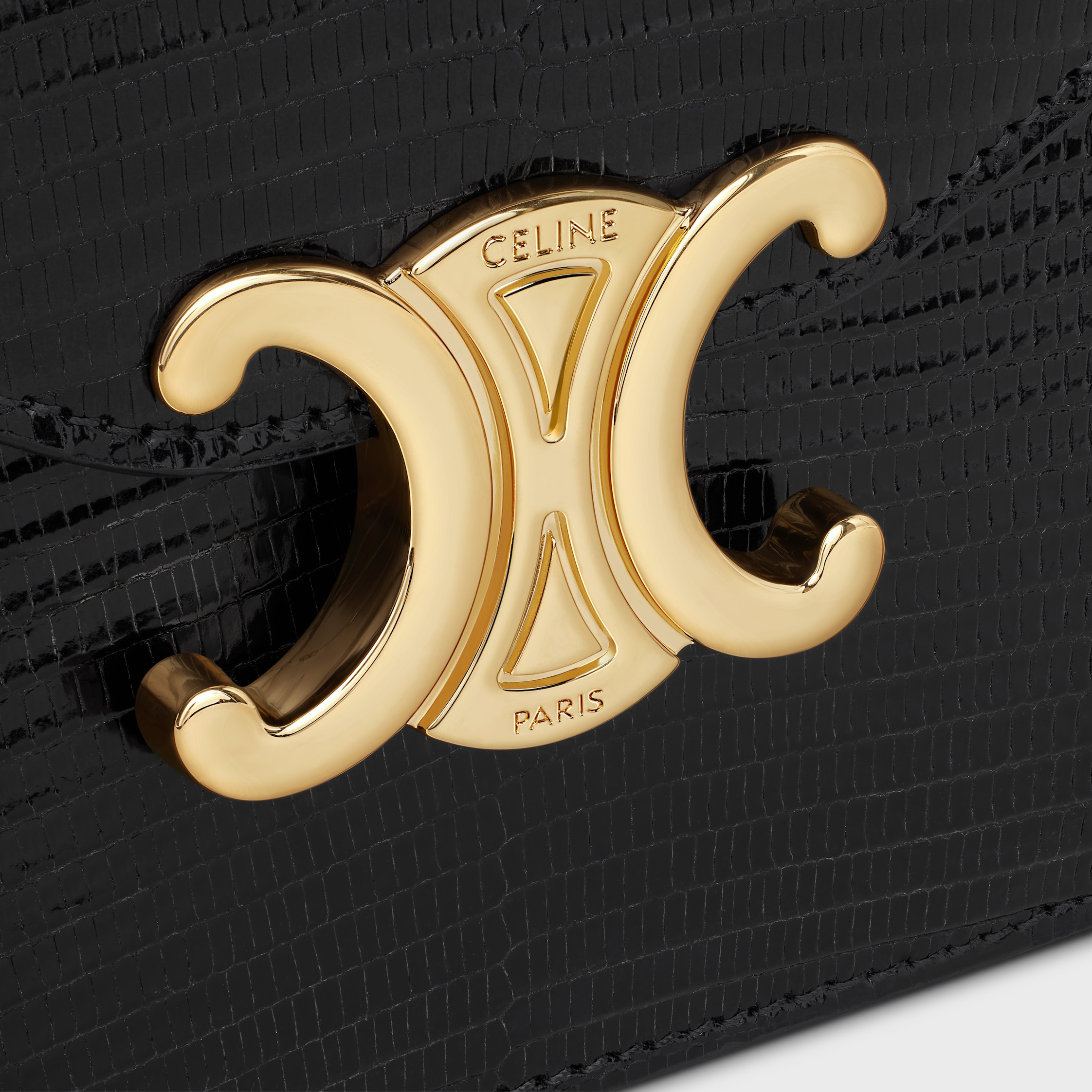 WALLET ON CHAIN MARGO IN LIZARD - BLACK | CELINE
