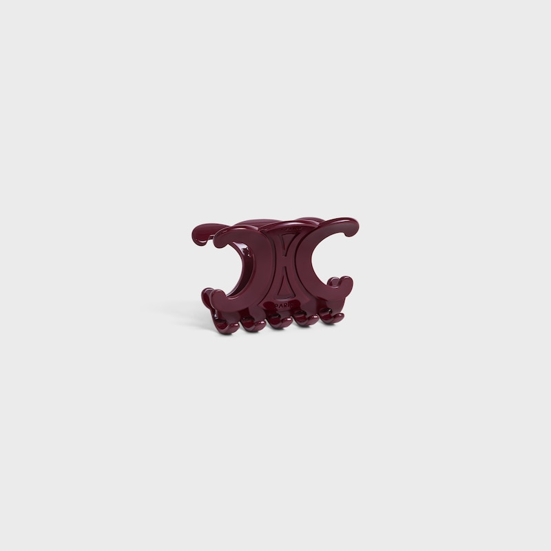 Celine Large Hair Claw in Acetate - BURGUNDY - HAIR ACCESSORIES - 1 | CELINE