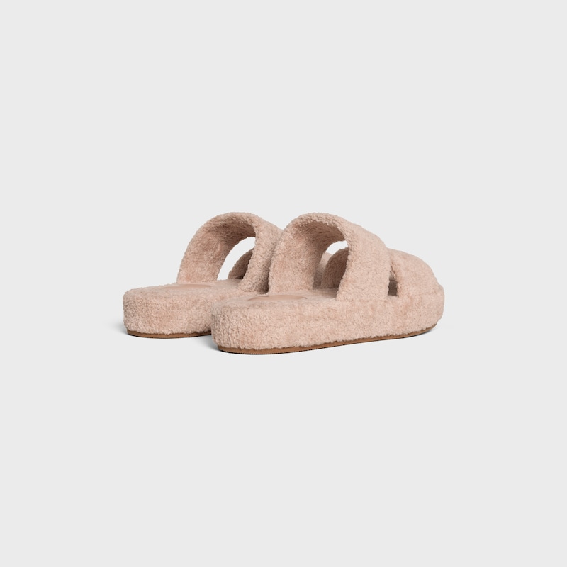 CELINE SLIDES TRIOMPHE IN SPONGE FABRIC - Faded Pink -  - 1 | CELINE