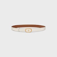 Medium 25MM Reversible Celine Alix Belt  IN TAURILLON - TAN / RICE -  - 2 | CELINE