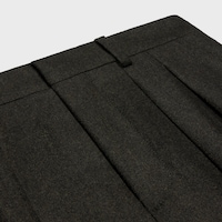 double-pleated tixie pants in cashmere flannel - KHAKI MELANGE -  - 2 | CELINE