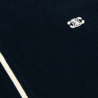 triomphe teddy jacket in velvet jersey - MIDNIGHT/ ECRU -  - 1 | CELINE
