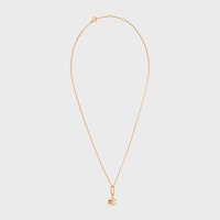 Triomphe Solitaire Sparkle Necklace in Strass and Brass with Gold Finish - GOLD -  - 2 | CELINE