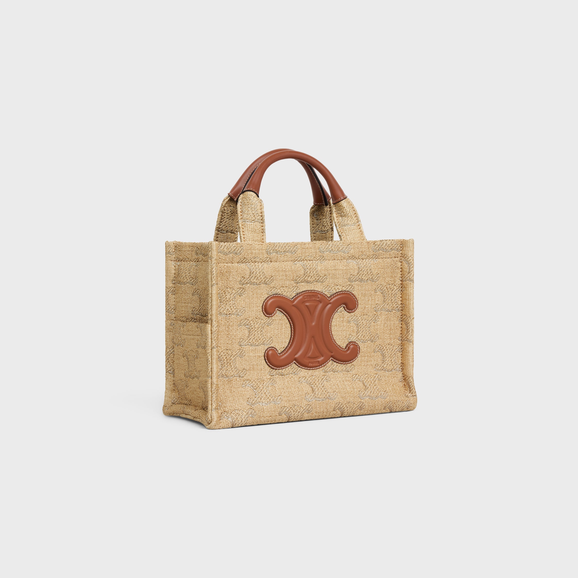【CELINE 】 Small cabas Thais in raffia and calfskin SMALL CABAS THAIS IN RAFFIA AND CALFSKIN - | CELINE