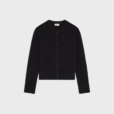 cardigan IN cashmere - BLACK -  - 5 | CELINE