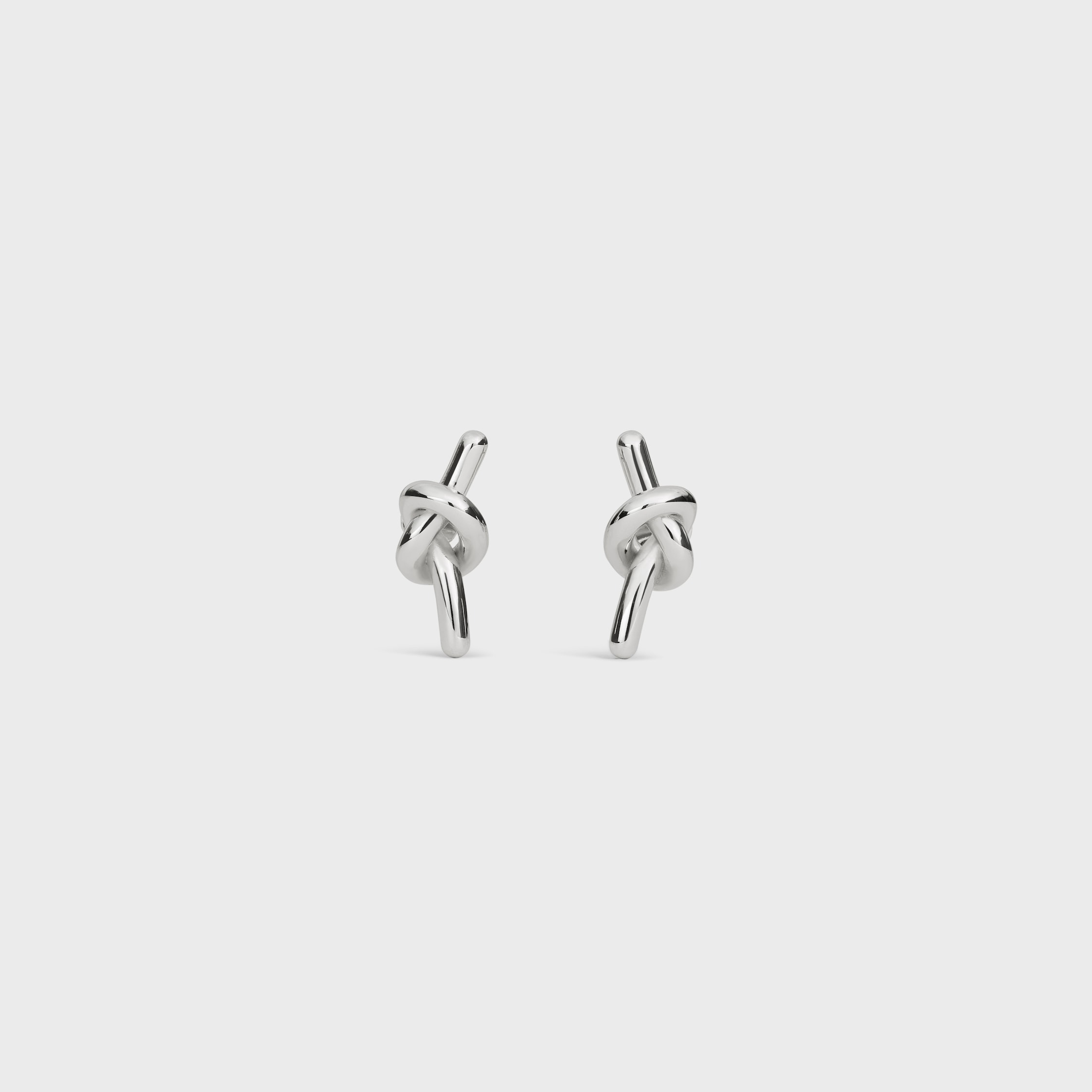 ノット スタッドピアス / ロジウムフィニッシュ ブラス - シルバー