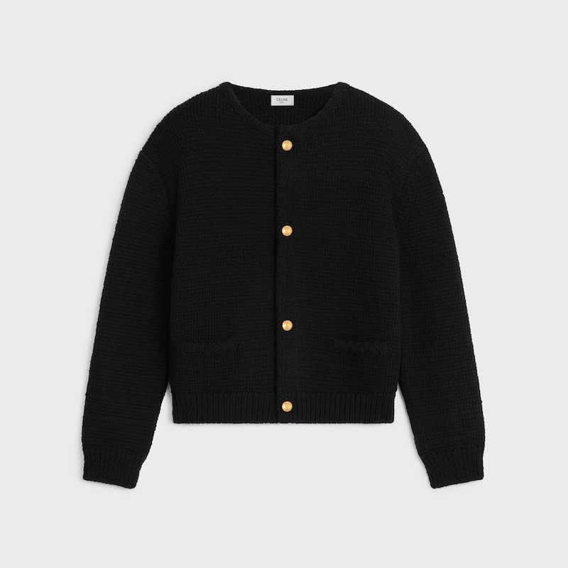 cardigan IN wool - BLACK -  - 1 | CELINE