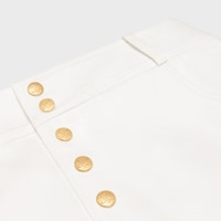 trapeze mini skirt in cotton twill - OFF WHITE -  - 2 | CELINE