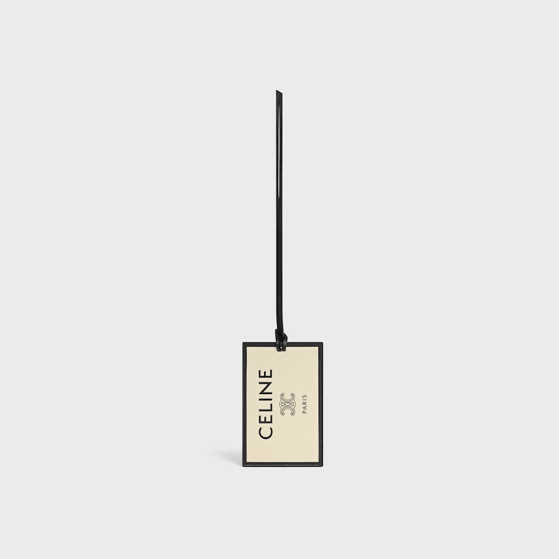 LUGGAGE TAG IN SMOOTH LAMBSKIN - BLACK / WHITE - TRAVEL - 1 | CELINE