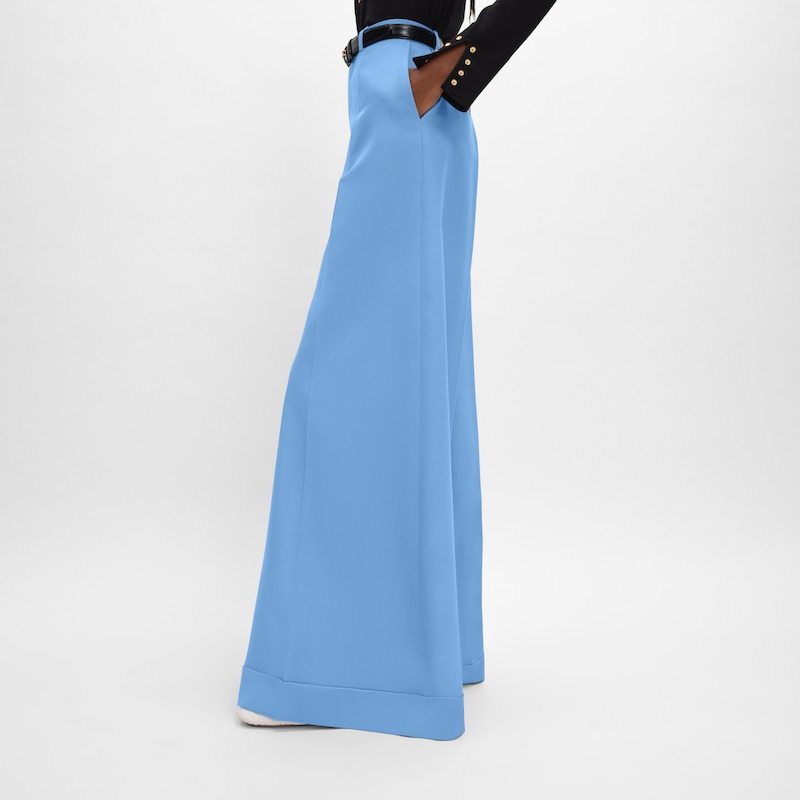 pantalon docks long Laine diagonale - BLEU CIEL -  - 1 | CELINE