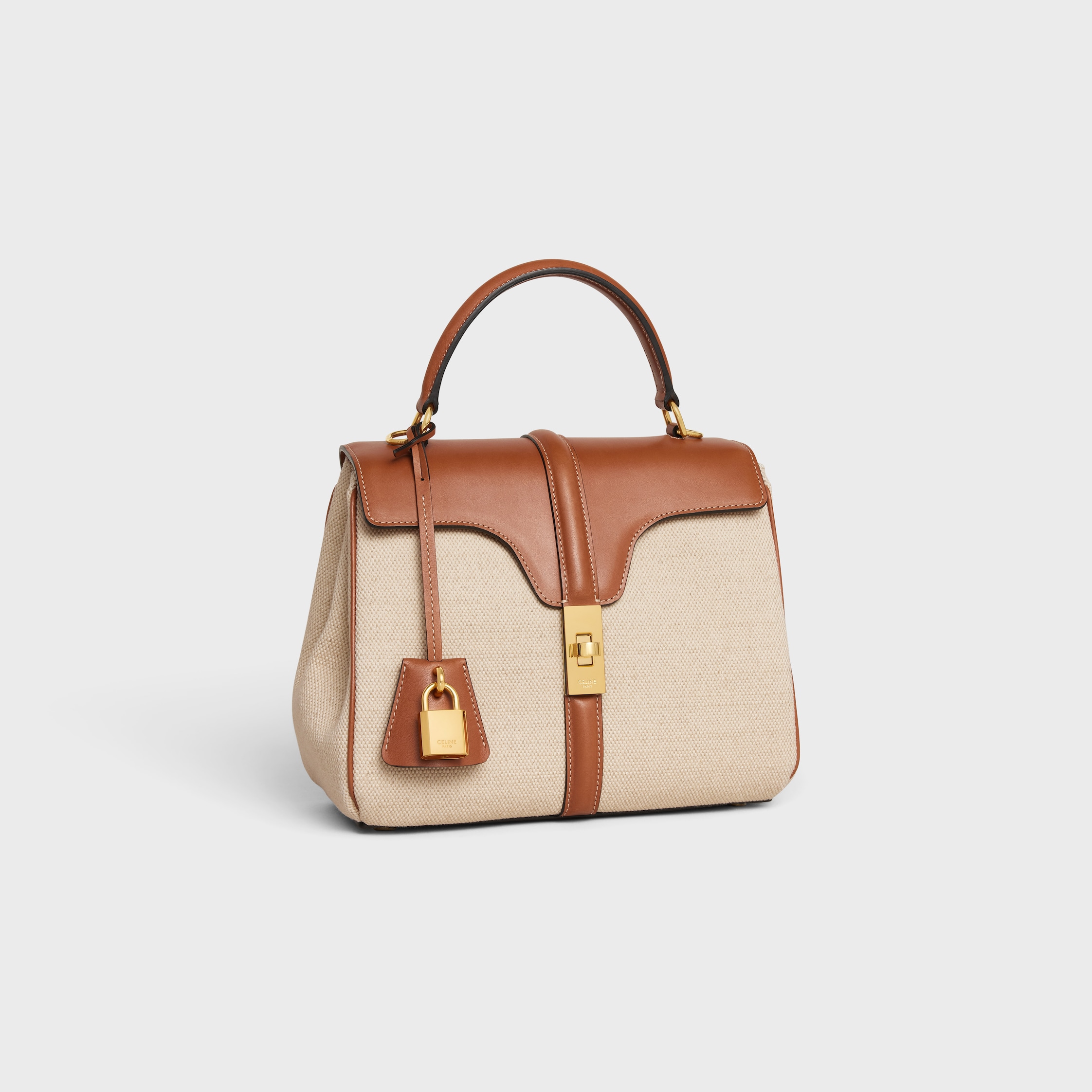 ハンドバッグ Celine Mini 16 Bag MINI 16 IN satinated calfskin - BLACK | CELINE
