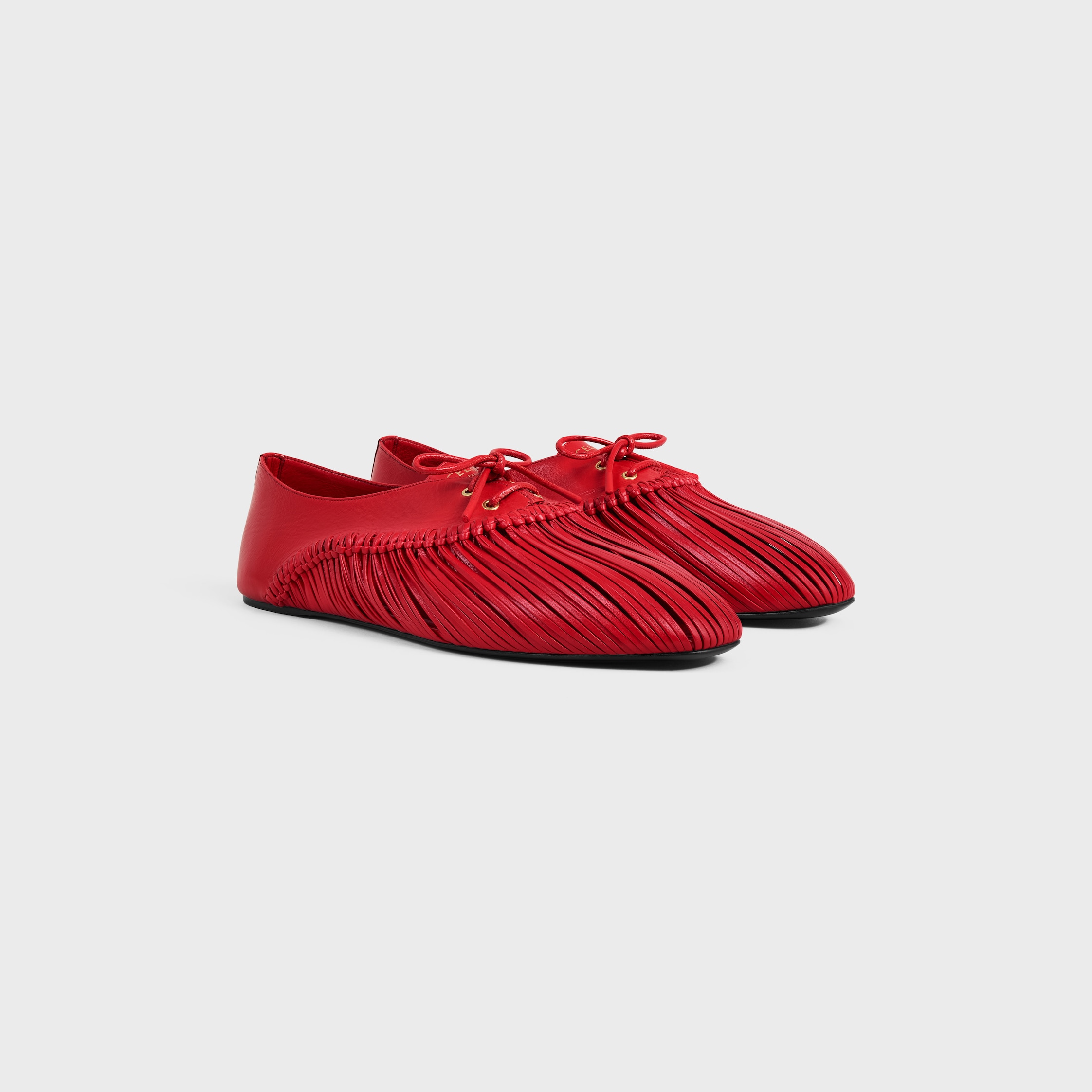 BALLET LACE-UP SHOE IN GOATSKIN - ULTRA RED | CELINE