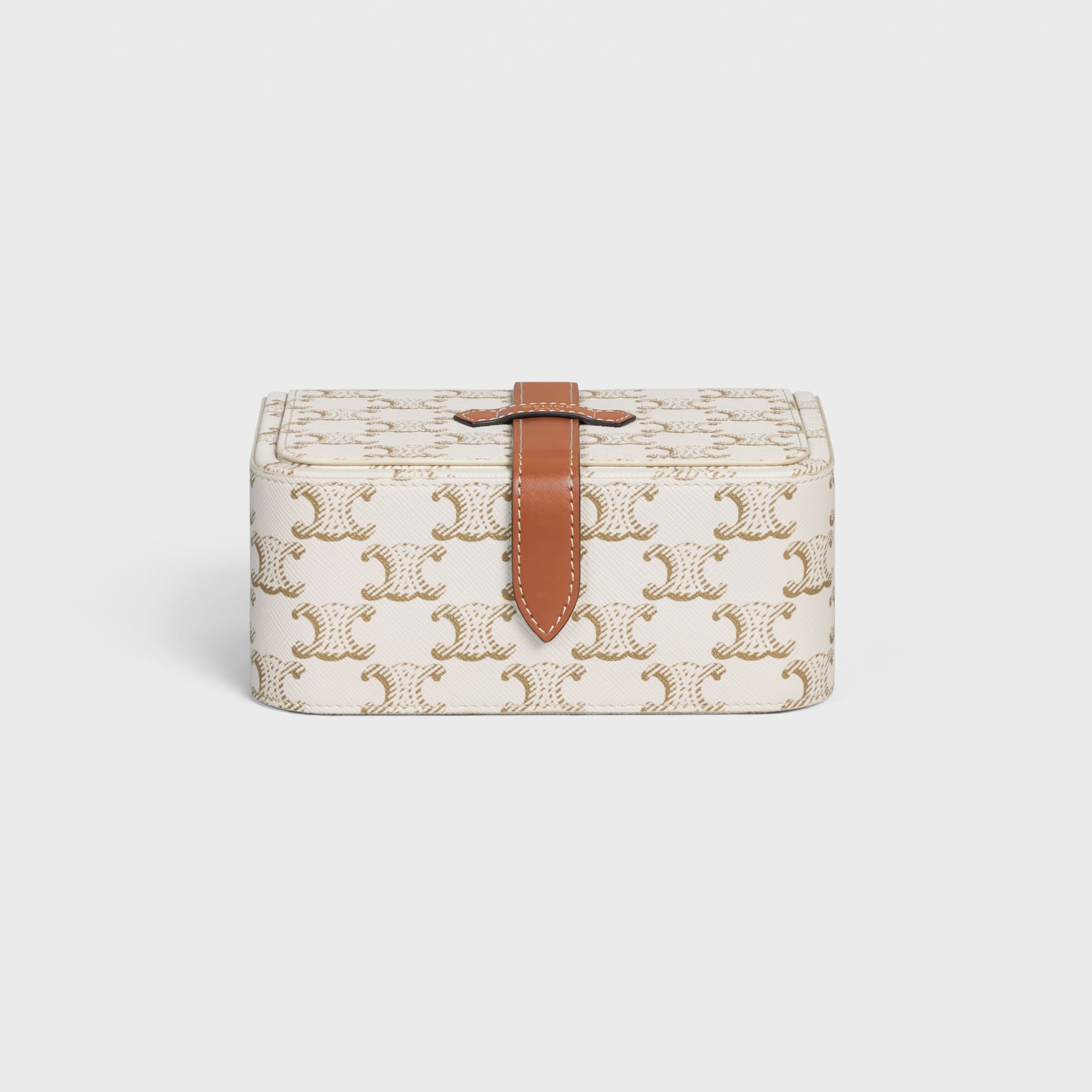 CELINE☆スモールジュエリーケーストリオンフキャンバス_パリ発 スモールジュエリーケース / トリオンフキャンバス＆カーフ